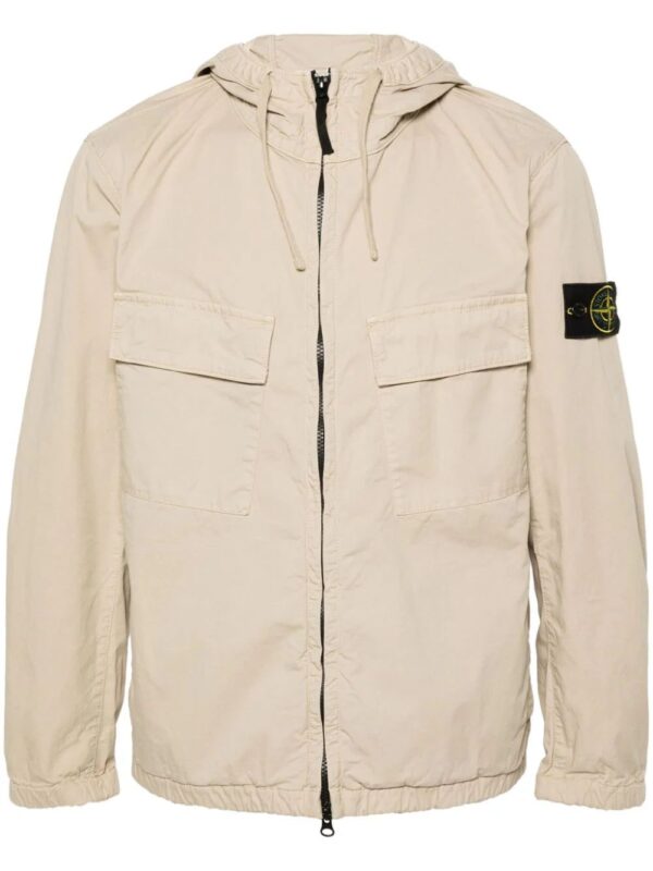 Stone Island  twill cotton hooded jacket