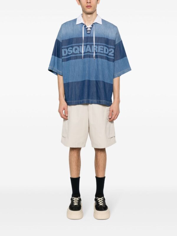 Dsquared2 logo-print denim polo shirt - Image 2