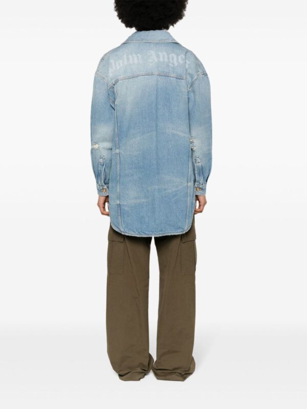 Palm Angels  washed-logo denim jacket - Image 4