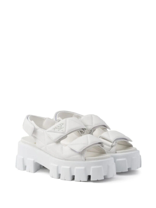 Prada  triangle-logo quilted leather sandals - Image 2