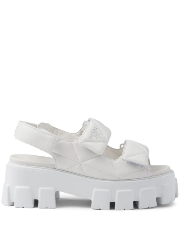 Prada  triangle-logo quilted leather sandals