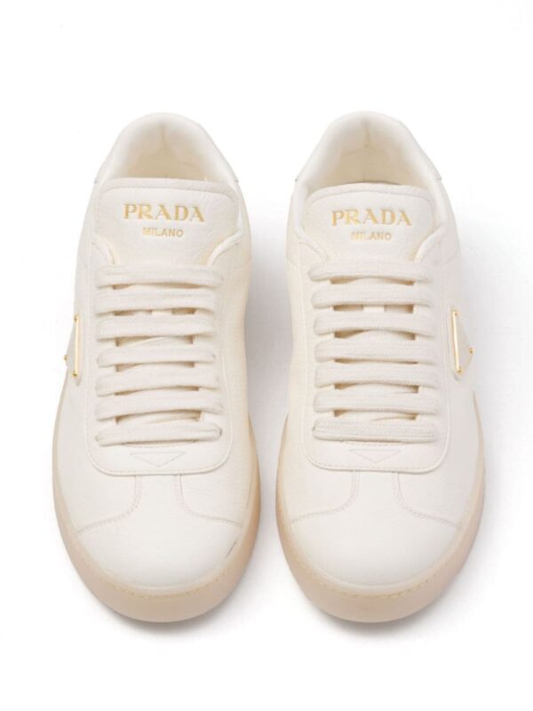 Prada triangle-logo leather sneakers - Image 4