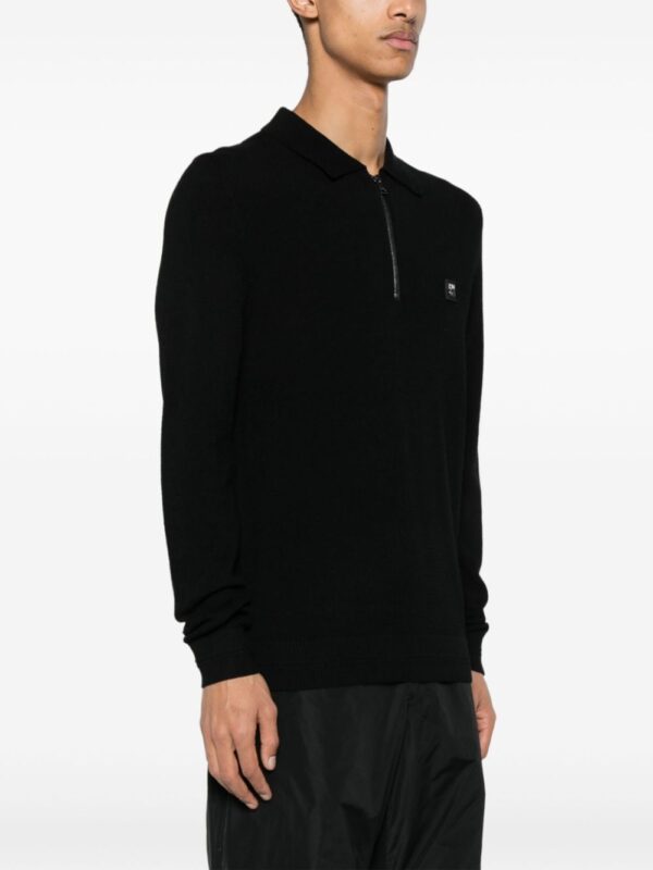 HUGO appliqué-logo waffle-knit polo shirt - Image 3