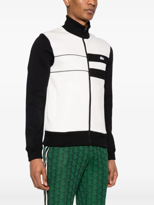 Lacoste  logo-patch panelled zip-up sweatshirt - Image 3