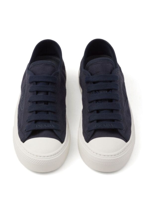 Prada triangle-logo canvas sneakers - Image 4