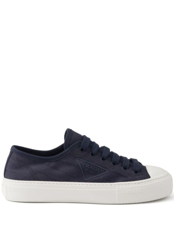 Prada triangle-logo canvas sneakers