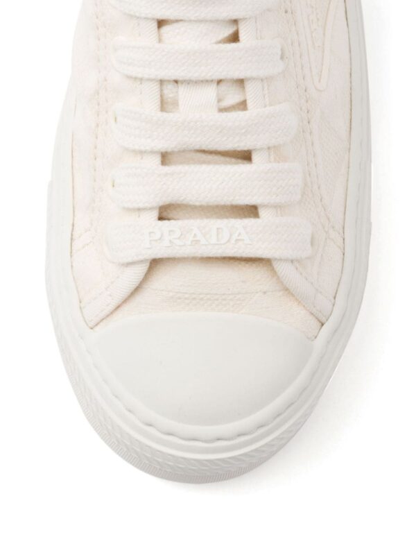 Prada triangle-logo canvas sneakers - Image 5