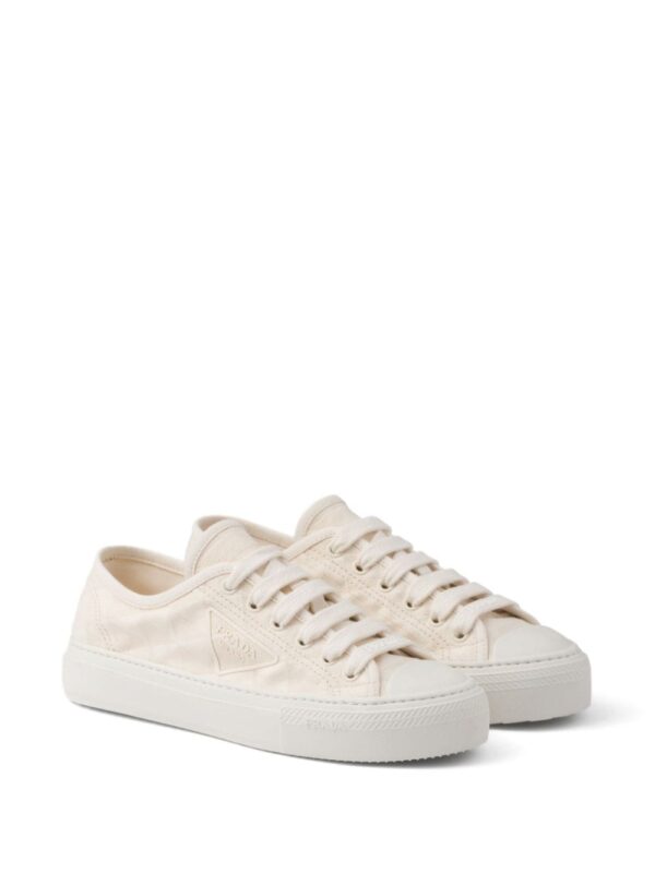 Prada triangle-logo canvas sneakers - Image 2