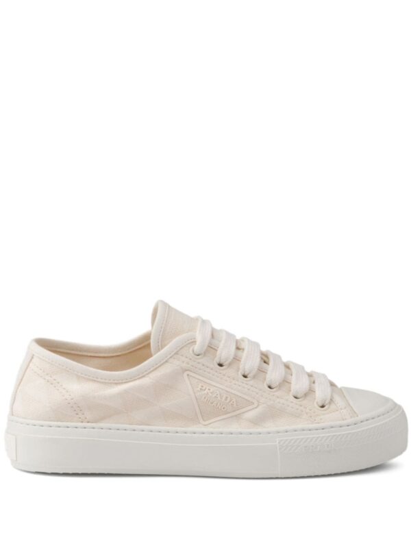 Prada triangle-logo canvas sneakers
