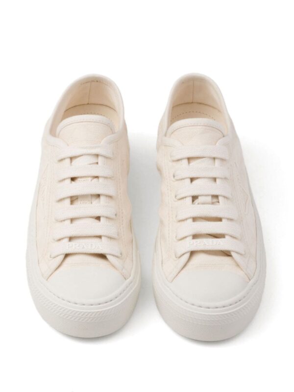 Prada triangle-logo canvas sneakers - Image 4