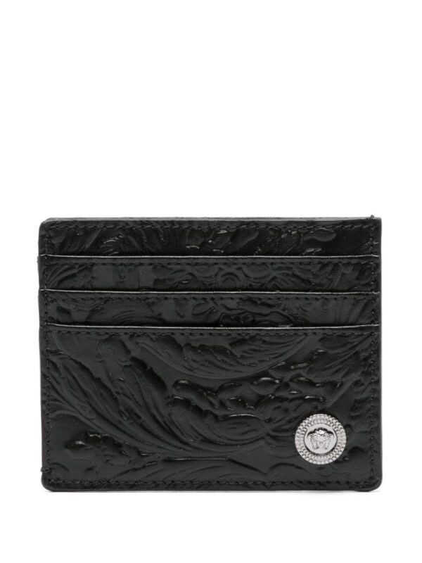 Versace Barocco-pattern leather card holder