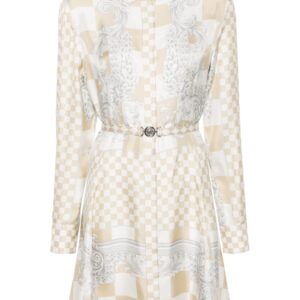 Versace baroque pattern-print silk dress