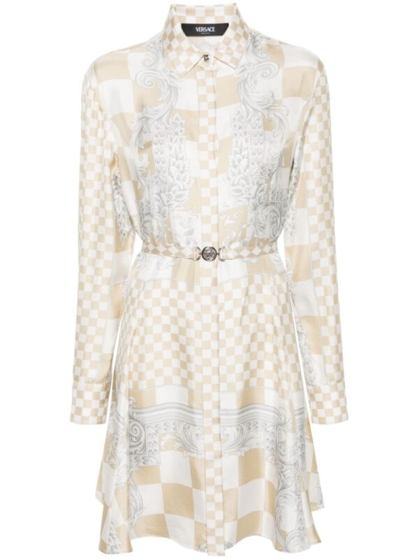 Versace baroque pattern-print silk dress