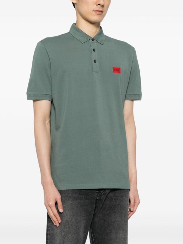 HUGO logo-appliquéd cotton polo shirt - Image 3
