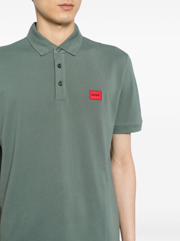 HUGO logo-appliquéd cotton polo shirt - Image 5