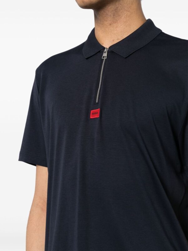 HUGO logo-appliqué cotton polo shirt - Image 5
