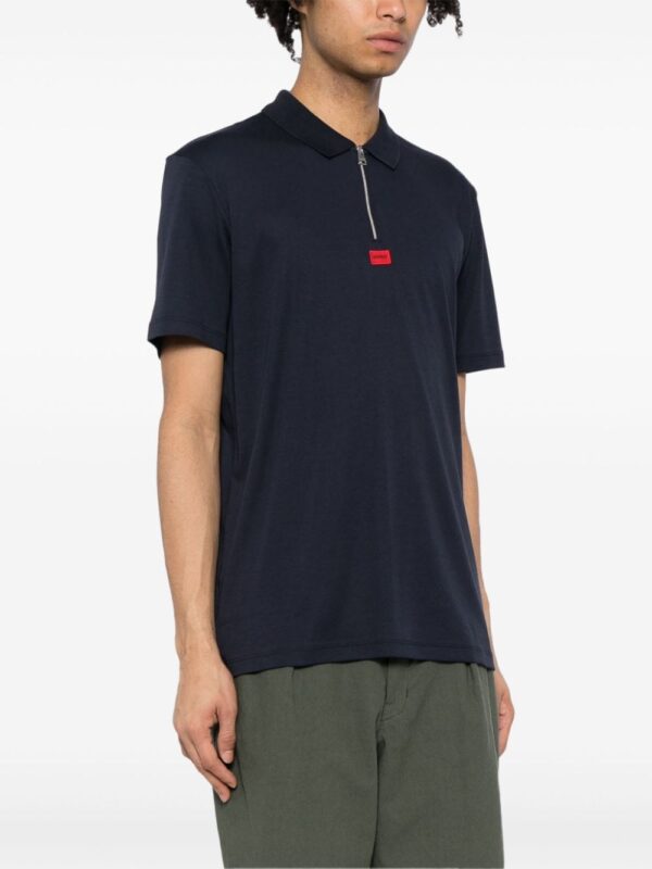 HUGO logo-appliqué cotton polo shirt - Image 3