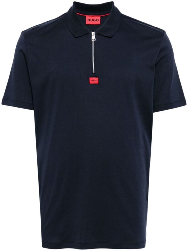 HUGO logo-appliqué cotton polo shirt
