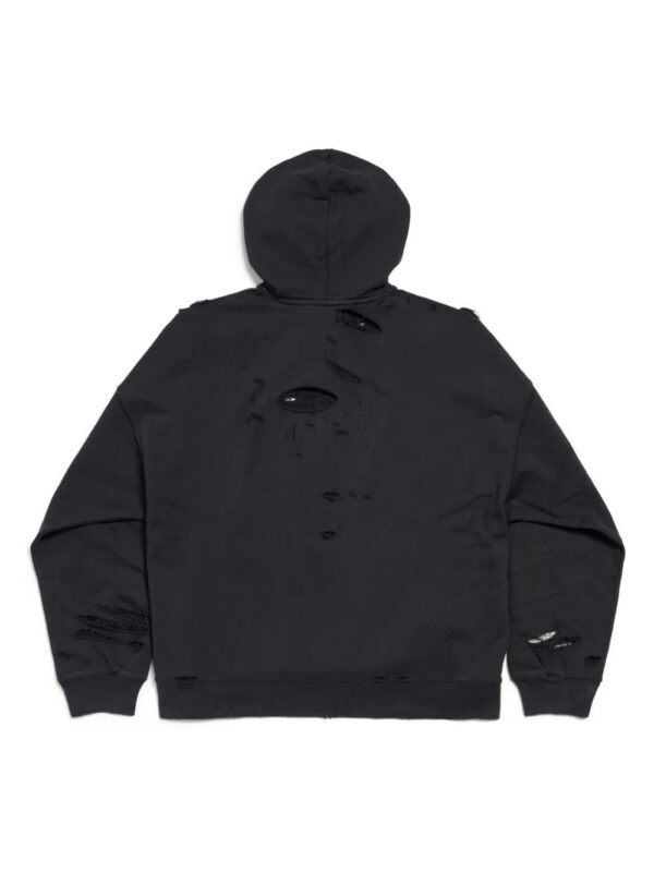 Balenciaga  Mirror distressed cotton hoodie - Image 2