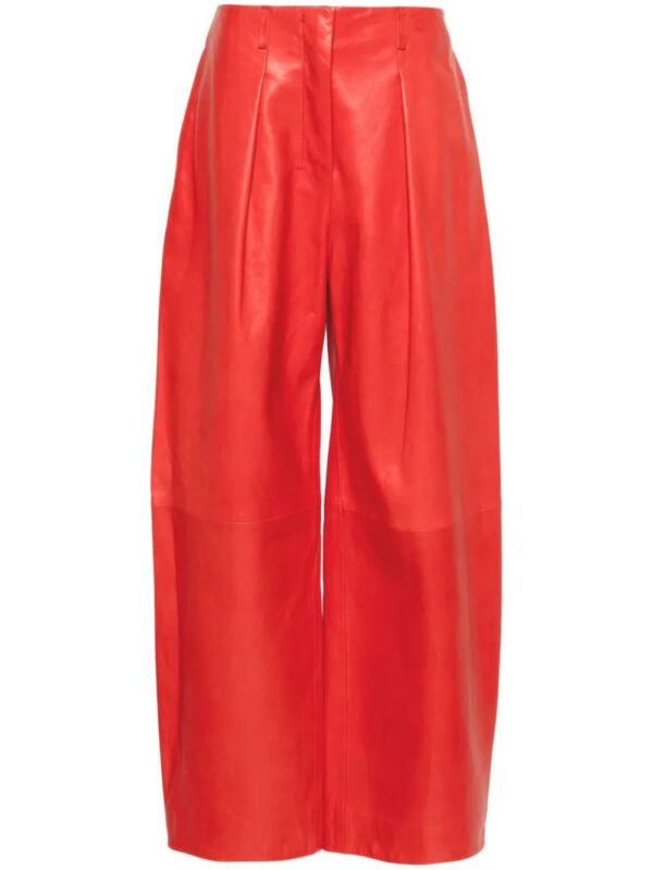 Jacquemus  Ovalo wide-leg leather trousers