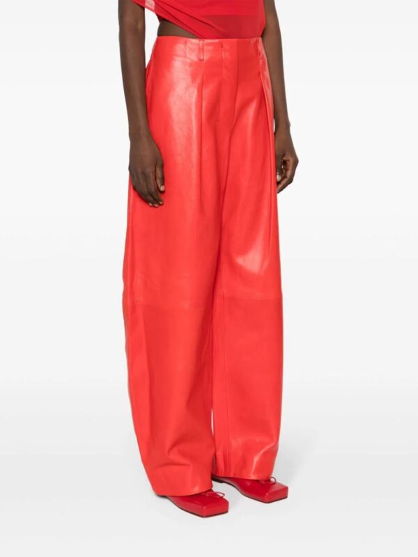 Jacquemus  Ovalo wide-leg leather trousers - Image 3