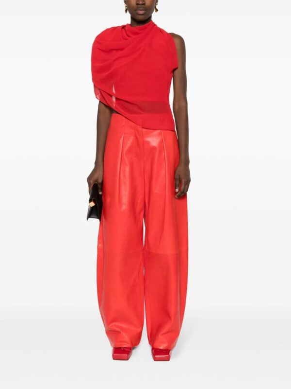 Jacquemus  Ovalo wide-leg leather trousers - Image 2