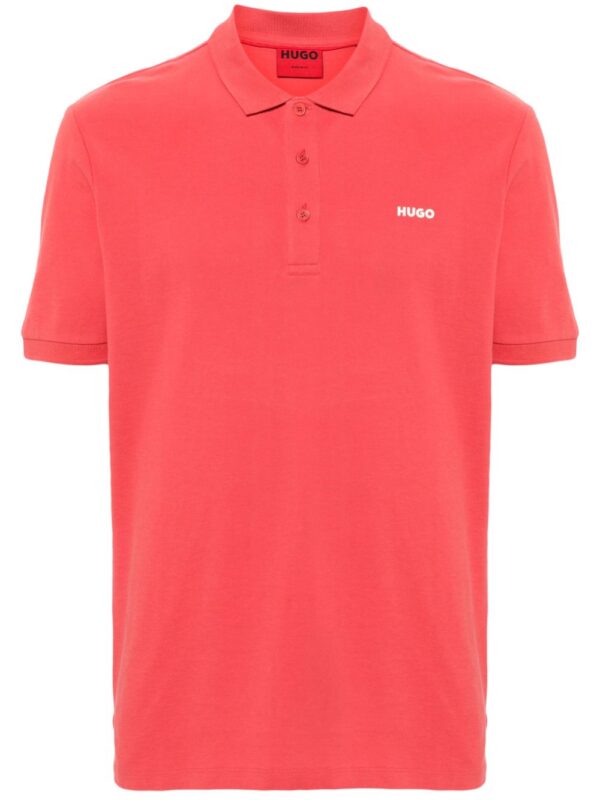 HUGO logo-appliqué cotton polo shirt