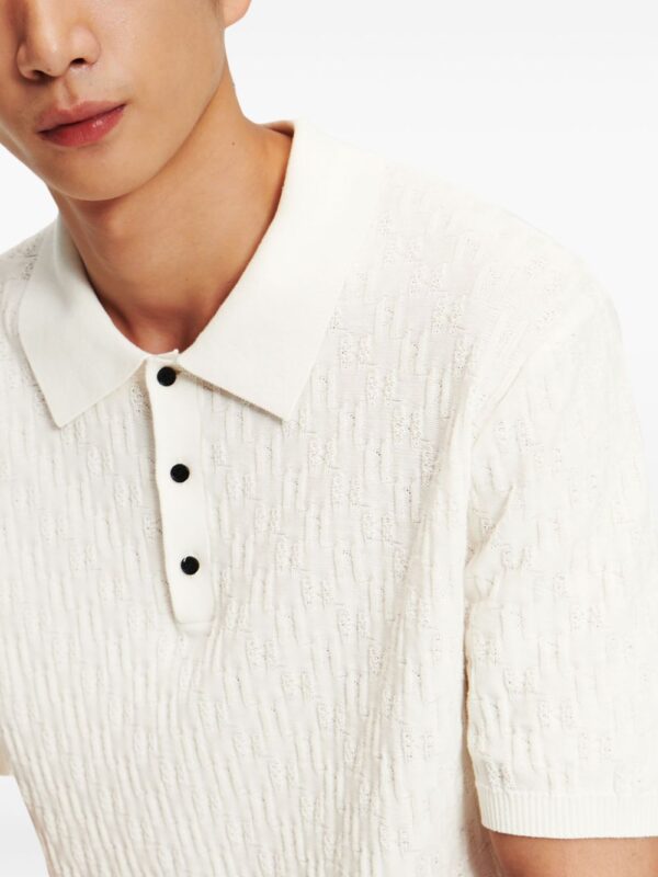 Karl Lagerfeld monogram-jacquard cotton polo shirt - Image 5