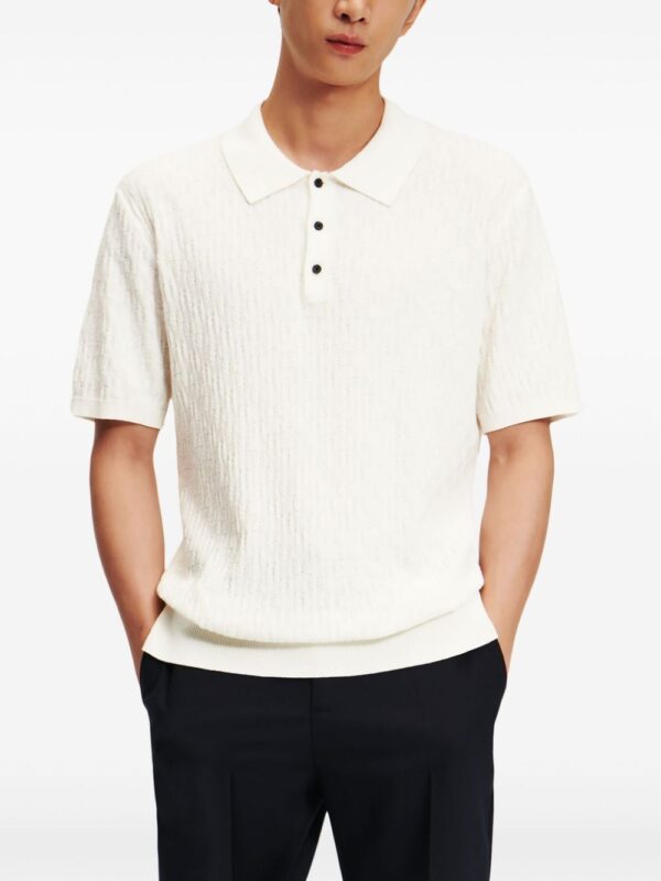 Karl Lagerfeld monogram-jacquard cotton polo shirt - Image 3