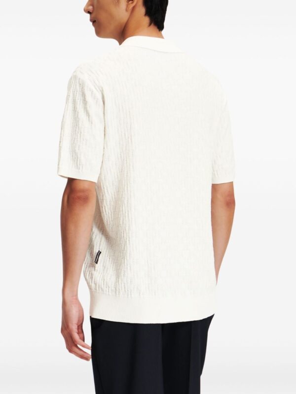 Karl Lagerfeld monogram-jacquard cotton polo shirt - Image 4