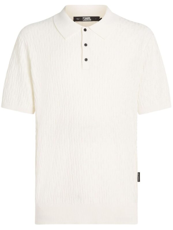 Karl Lagerfeld monogram-jacquard cotton polo shirt