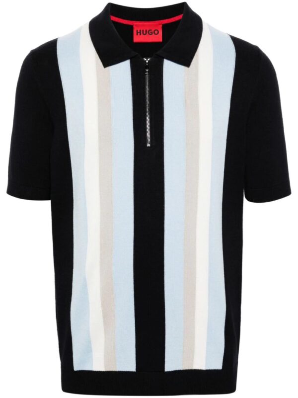 HUGO  striped zipped polo shirt