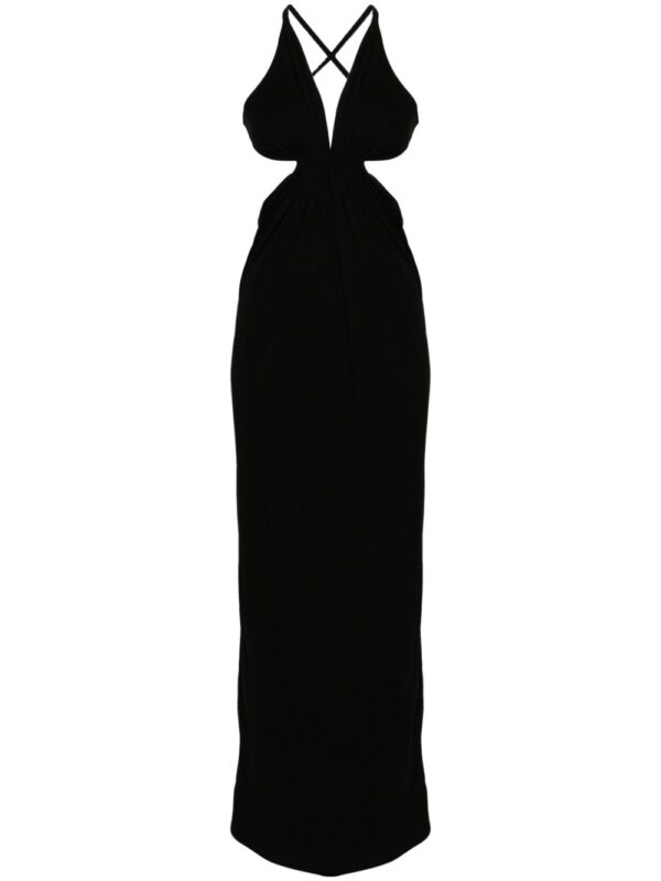 Saint Laurent cut-out crepe maxi dress