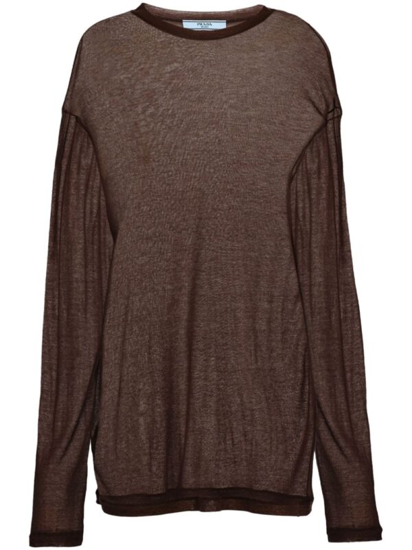 Prada  semi-sheer chambray T-shirt