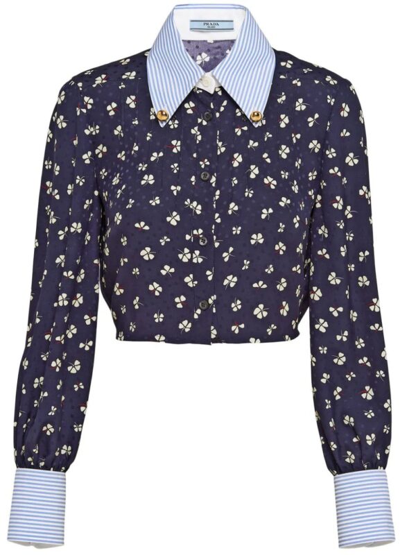 Prada  clover-print silk shirt
