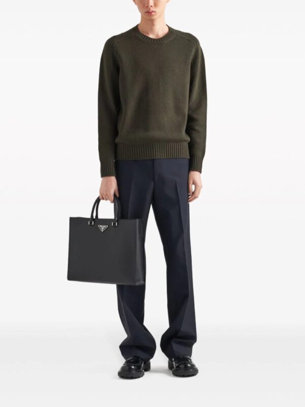Prada  triangle-logo crew-neck jumpe - Image 2