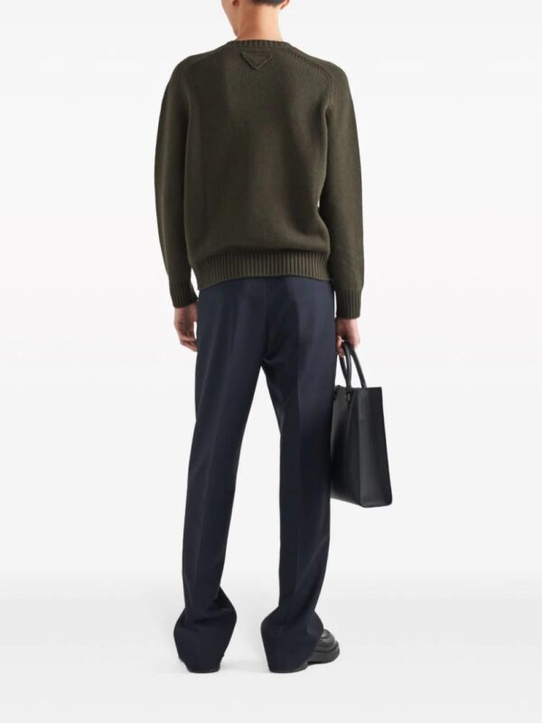 Prada  triangle-logo crew-neck jumpe - Image 3