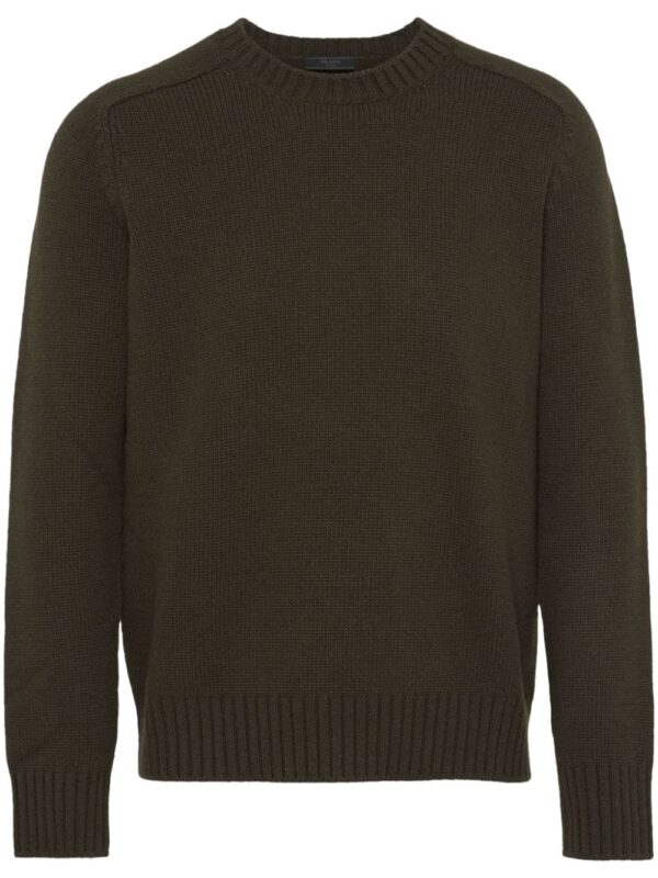 Prada  triangle-logo crew-neck jumpe