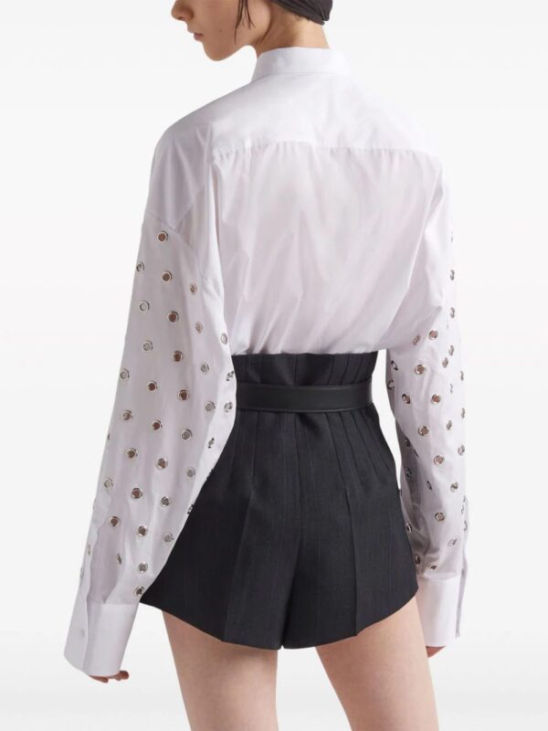 Prada  eyelet-embellished cotton shirt - Image 4