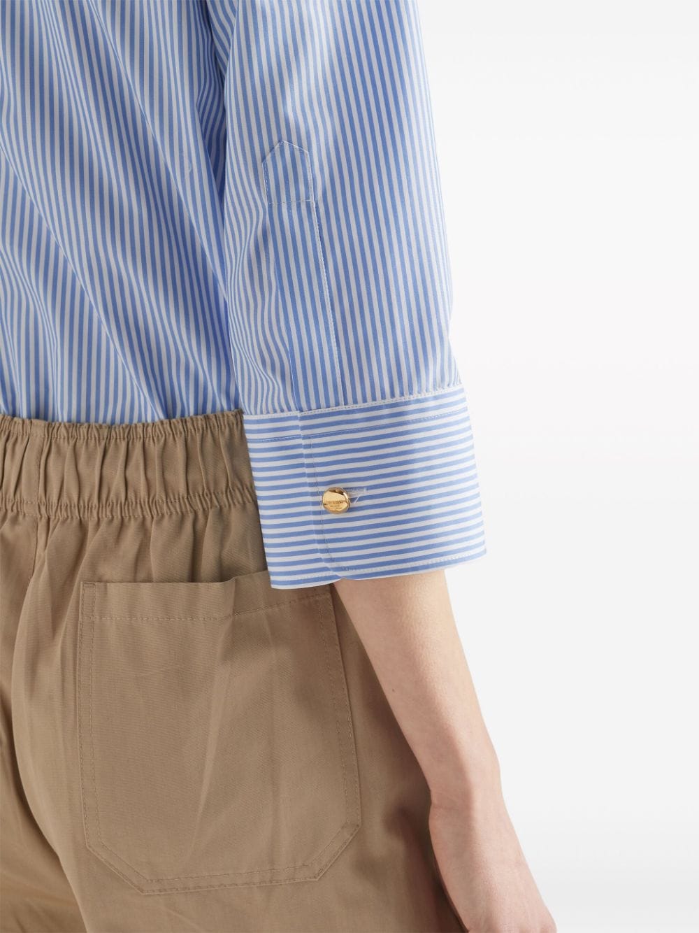 Prada logo-embroidered striped shirt - Image 5