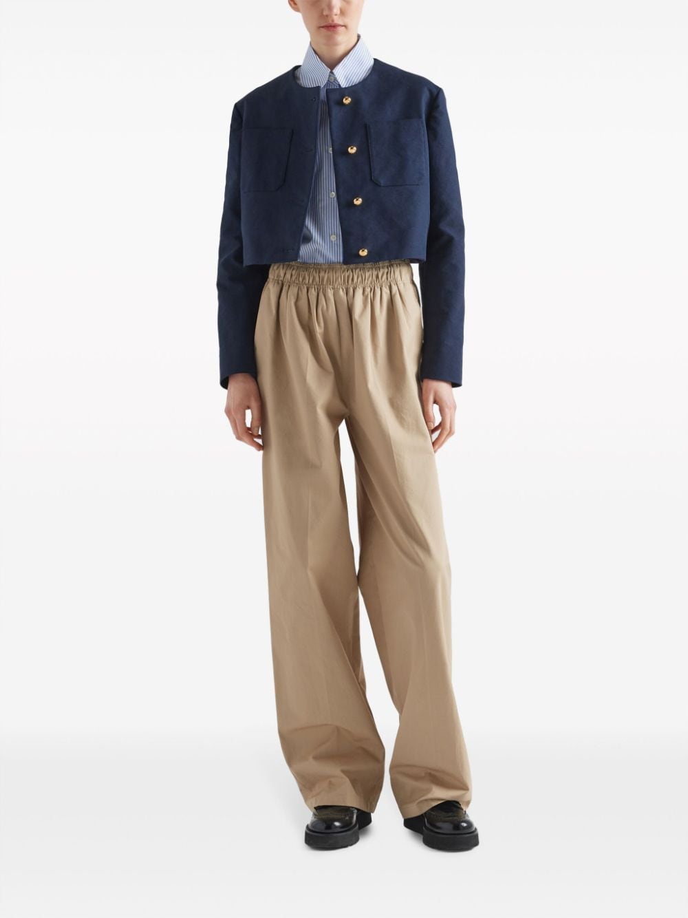 Prada logo-embroidered striped shirt - Image 2