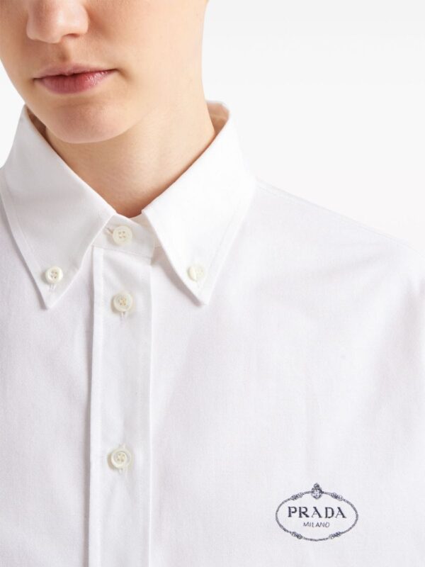 Prada logo-embroidered cotton shirt - Image 5