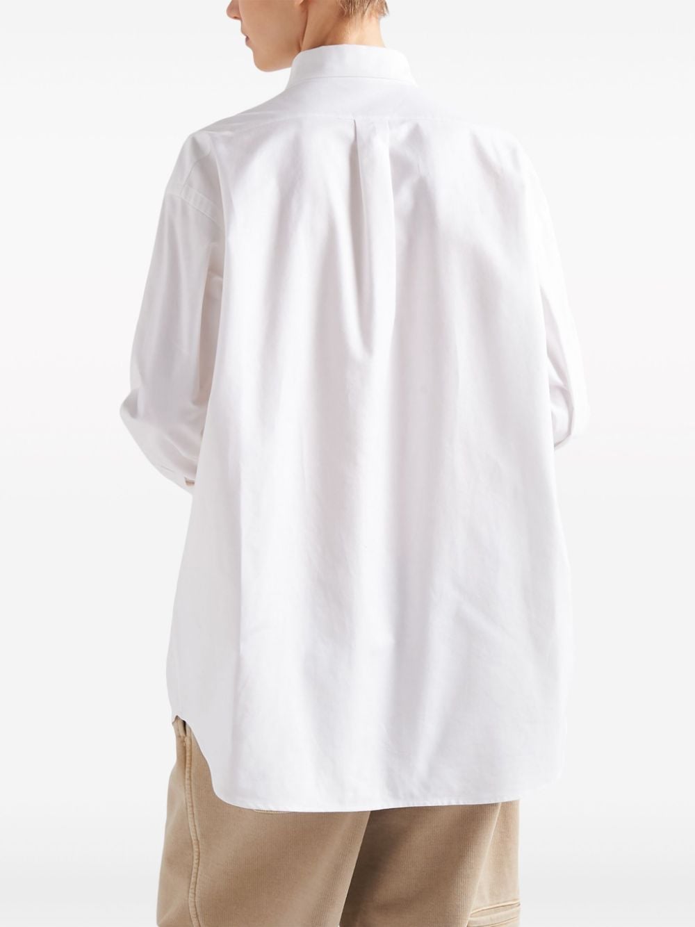 Prada logo-embroidered cotton shirt - Image 3