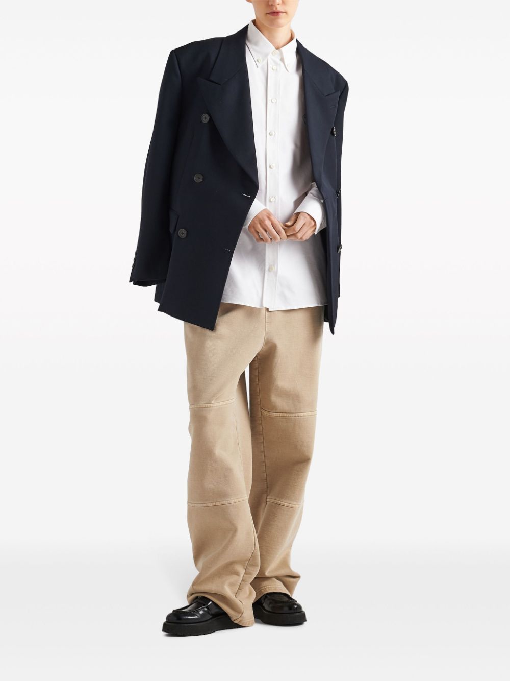 Prada logo-embroidered cotton shirt - Image 2