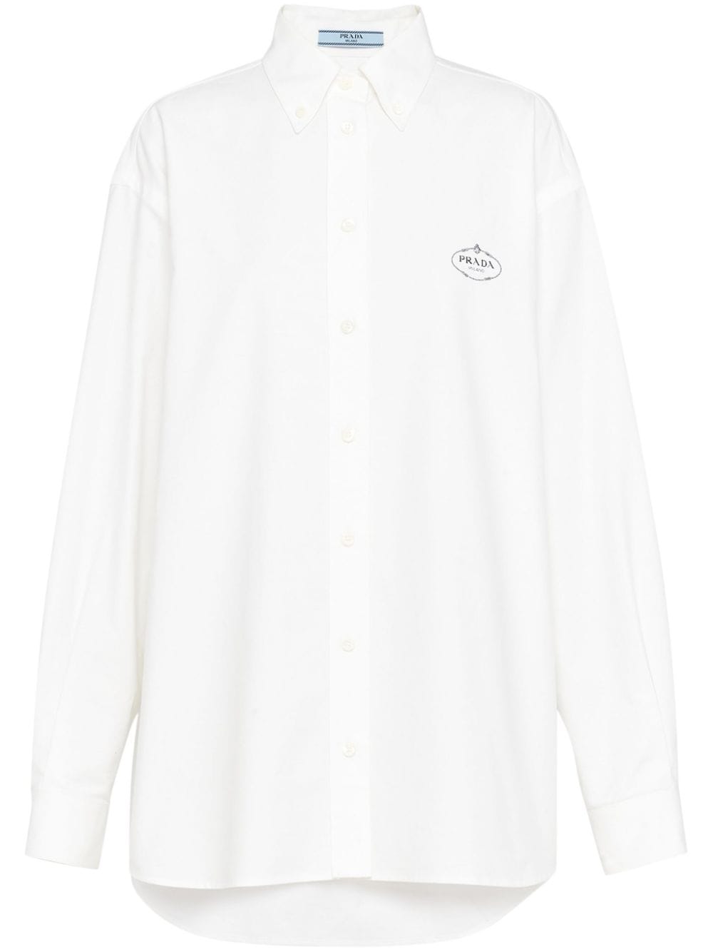 Prada logo-embroidered cotton shirt