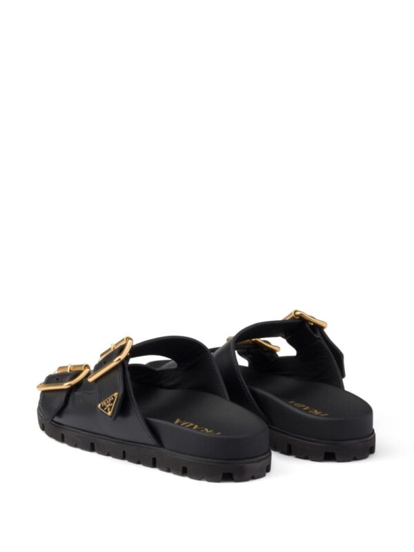 Prada triangle-logo leather slides - Image 3