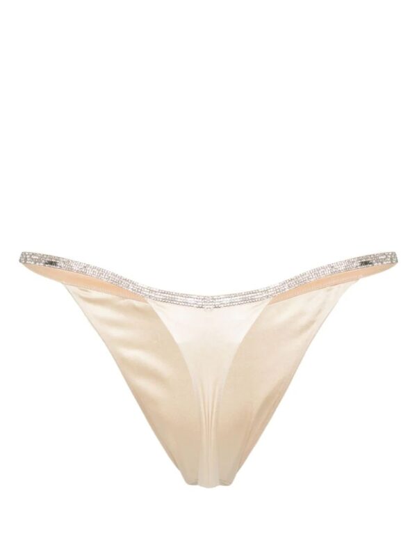 Nuè  Slip Rosie rhinestoned satin thong - Image 2