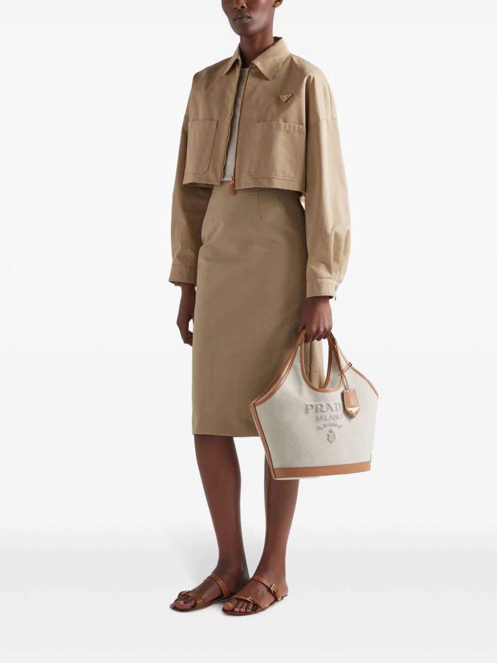 Prada triangle-logo cropped jacket - Image 2