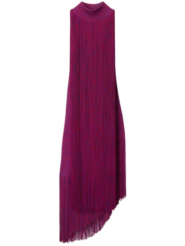 Burberry  asymmetric fringed midi dress