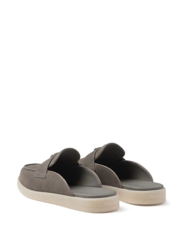 Prada  triangle-logo backless suede loafers - Image 4